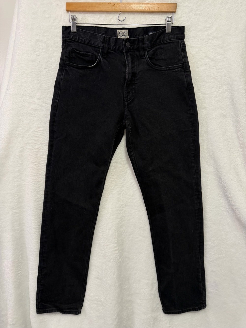 Faherty Jeans Mens 31x32 Black Feel Good Special Weave Organic Cotton Stretch